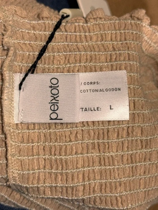 Peixoto Women's Harriet Beige Strapless Smocked Wide-Leg Jumpsuit - Large NWT - Picture 8 of 8